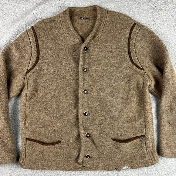 Manfred Wesenjak Jacket Womens 58 Extra Large XL Brown Wool Coat Sweater 2 - Picture 6 of 11
